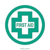 1UR84 First Aid Sign, GRN/WHT, First Aid, ENG, FL