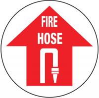 1UR87 Fire Hose Sign, 17 x 17In, WHT/R, FH, ENG