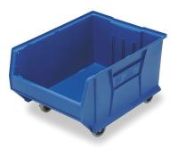 1UVP9 Moblie Stack Bin, Blue, w/4 Swivel Casters