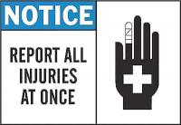 1UX96 Notice Sign, 10 x 14In, BL and BK/WHT, ENG