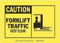 1UX97 Caution Sign, 10 x 14In, BK/YEL, ENG, TRFC