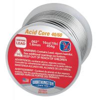 1UYH8 Leaded Acid Core Solder, Dia 0.062 In, 1lb