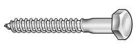 3AWY6 Hex Lag Screw, SS, 1/2x4 1/2 L, PK5
