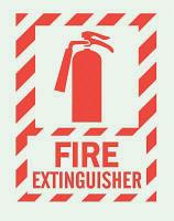 1VC31 Fire Extinguisher Sign, 14 x 10In, R/WHT