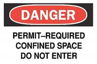 1VC65 Safety Sign Label, 3-1/2 In. H, 5 In. W