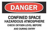 1VC70 Danger Sign, 3-1/2 x 5In, R and BK/WHT, ENG
