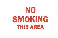 1VC93 No Smoking Sign, 3-1/2 x 5In, R/WHT, ENG