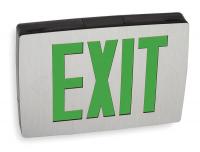 1VCU9 Exit Sign w/ Bttry Back Up, 0.60W, Green, 1