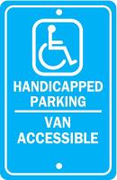1VD11 Parking Sign, 18 x 12In, WHT/BL, HDCP