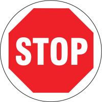 1VD20 Stop Sign, 17&quot;, Wht/Red, Stop, Text
