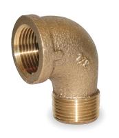 1VEV9 Street Elbow, 90Deg Red Brass, 3/8 In