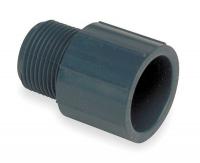 1VFK6 Male Adapter, PVC, 4 In, Gray, Schedule 80