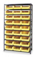 1VH23 Bin Shelving, Solid, 42X18, 27 Bins, Yellow