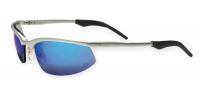 1VJY8 Safety Glasses, Blue Mirror, Scrtch-Rsstnt