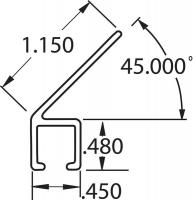 1VKV4 Strip Brush Holder, Overall Length 72 In