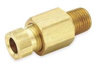 1VPK8 Male Connector, 1/4 In, Brass, PK 10