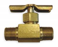 1VPW3 Needle Valve, Straight, Brass, 1/4 In., MNPT