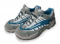 1VT58 Athletic Work Shoes, Stl, Mn, 9-1/2, Gry, 1PR