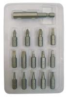 1VXN7 Magnetic Drive Guide Set, Size 1/4, 15 Pc