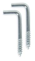 1WBL6 Square Hook, Zinc, Length 1 3/16 In, PK 20