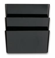 1WDZ9 Wall Pocket, Letter, Black, 7 In H, PK3