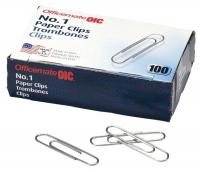 1WEB7 Paper Clips, Small, Silver, Steel, PK10