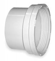 1WJH9 Fitting Cleanout Adapter, PVC, 6 In