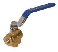 1WMJ1 Brass Ball Valve, Angle, FNPTxMNPT, 1/2 In