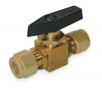 1WMT8 Brass Ball Valve, Comp. x Comp., 1/4 In