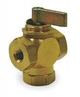 1WMX4 Brass Ball Valve, 3-Way, FNPTxFNPT, 1/2 In