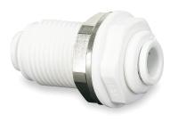 1WTH8 Bulkhead, 1/4 In Tube OD, White, PK 10