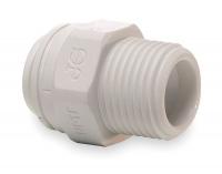 1WTK4 Male Connector, Tube OD 3/8 In, Poly, PK 10