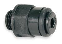 1WTV8 Male Connector, 8mm Tube OD, Black, PK 10