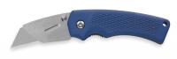 1XFB5 Folding Utility Knife, Rubber Grip, Blue
