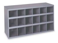 1XHK8 Stackable Bin Storage Unit, 18 Bins, Gray