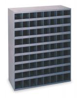 1XHL4 Stackable Bin Storage Unit, 72 Bins, Gray