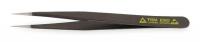 1XHY8 ESD Tweezer, SS, 4.72 In, Fine Round