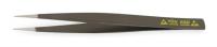 1XHZ4 ESD Tweezer, SS, 4.92 In, Long Rounded