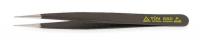 1XHZ9 ESD Tweezer, SS, 4.72 In, HD Round Tapered