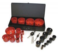 1XJF3 Plumbers Hole Saw Kit, 28 Pc