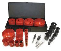 1XJF4 Electricians Hole Saw Kit, 29 Pc