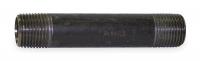 1XKX9 Nipple, 1/2 x 4 In, Threaded, Blk Steel