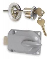 1XND2 Dead Bolt Lock, Aluminum, L 3 In