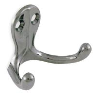 1XNF7 Coat Hook, 2 Hook Ends, Pewter