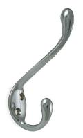 1XNG3 Coat and Garment Hook, 2 Ends, Chrome