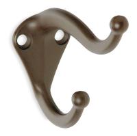 1XNH2 Coat and Hat Hook, Bronze, L 2 3/4 In