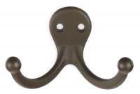 1XNH4 Coat and Hat Hook, Bronze, L 1 1/16 In