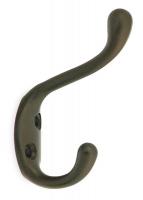 1XNH5 Coat and Hat Hook, Bronze, L 2 1/8 In