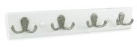 1XNJ3 Coat and Garment Rack, 4 Hook, Nickel
