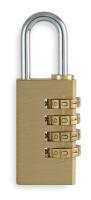 1XRW8 Padlock, Combination, Brass, L 1 15/16 In